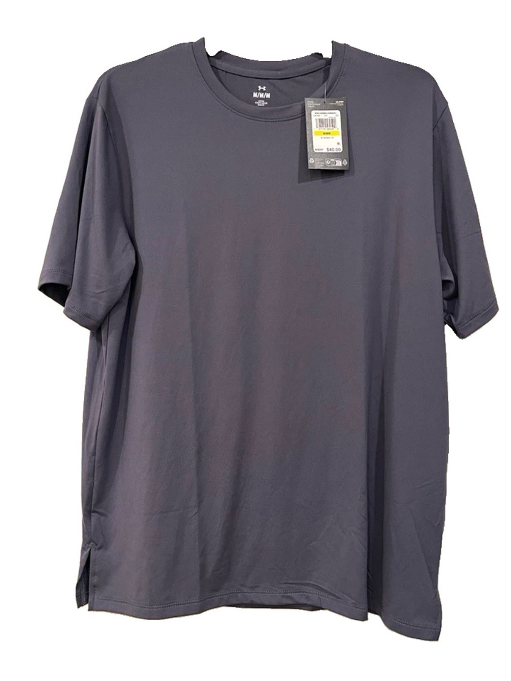Under Armour UA Movement Men's T-Shirt M Gray Loose Fit Crew Neck Short Sleeve
